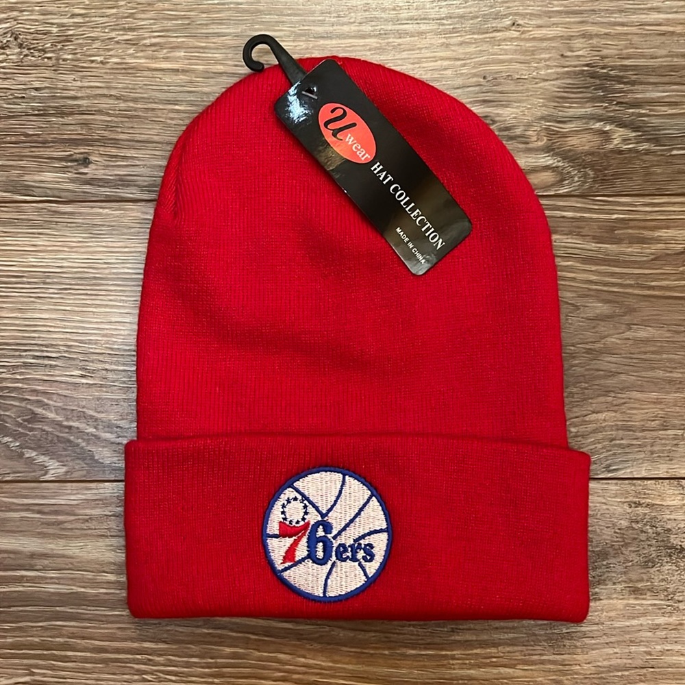 76ers Red Winter Beanie Hat Red One Size Fits All NWT